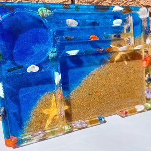 Custom Handmade Resin Beach Themed Jewelry/Trinket/Organizer/Catch all/Dump/Ring